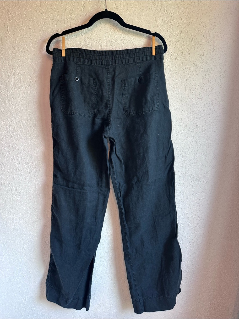 Lauren Ralph Lauren 100% linen Black Drawstring Pants - Picture 3 of 6